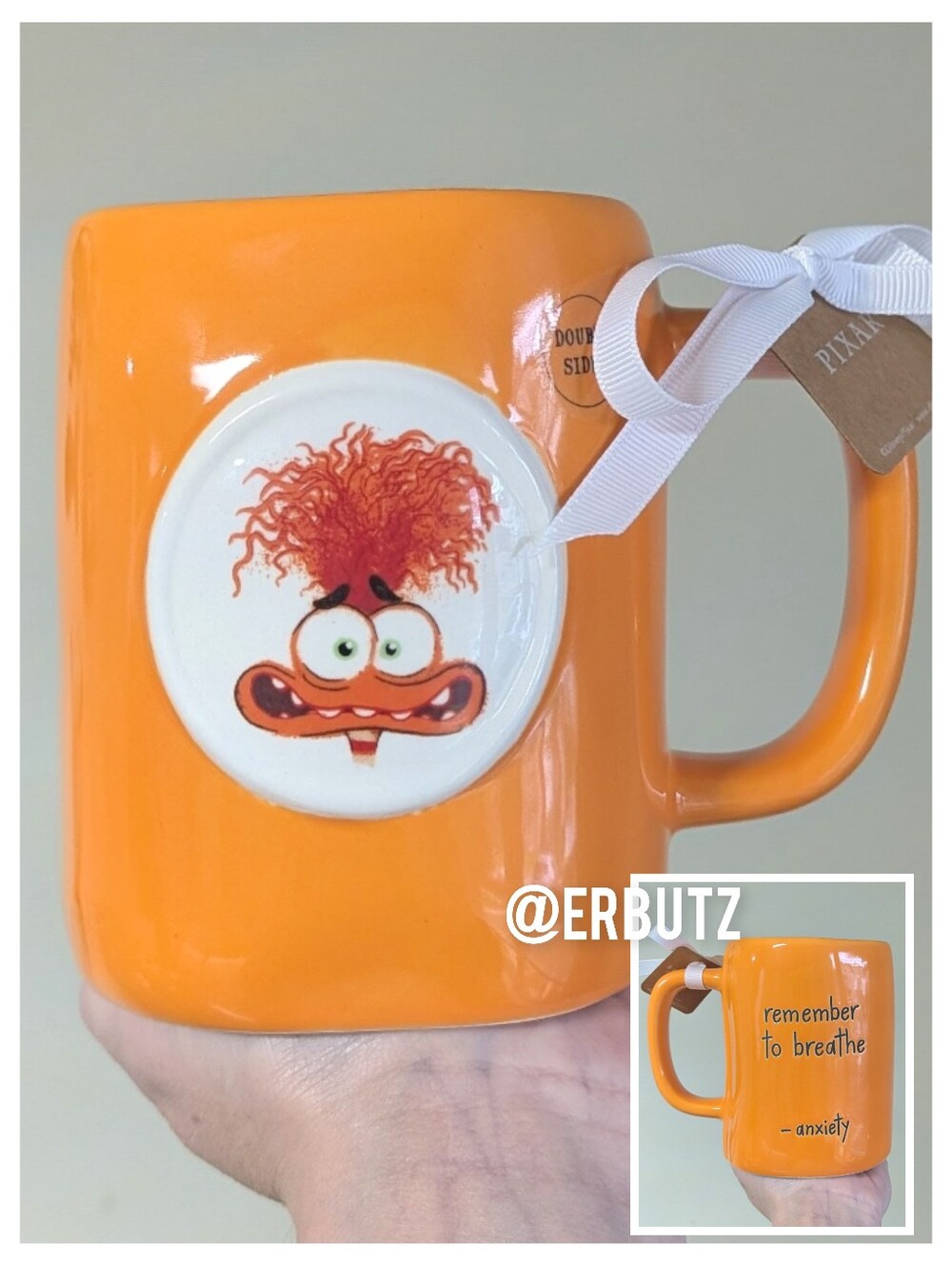 Rae Dunn x Disney Pixar Inside Out REMEMBER TO BREATHE Anxiety Character Mug 👾